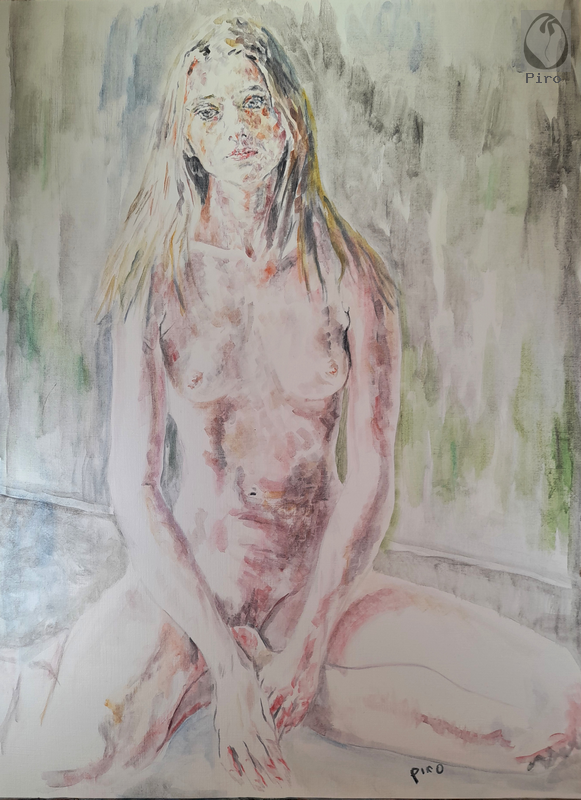 oil on paper - olio su carta di Piro